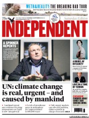 The Independent () Newspaper Front Page for 28 September 2013