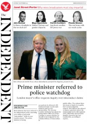 The Independent () Newspaper Front Page for 28 September 2019