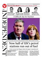 The Independent () Newspaper Front Page for 28 September 2021