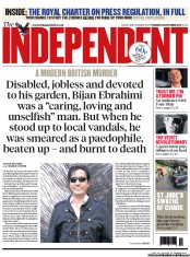 The Independent () Newspaper Front Page for 29 October 2013
