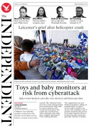The Independent () Newspaper Front Page for 29 October 2018