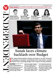 The Independent () Newspaper Front Page for 29 October 2021