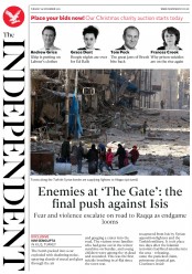 The Independent () Newspaper Front Page for 29 November 2016
