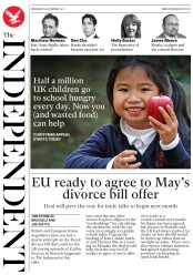 The Independent () Newspaper Front Page for 29 November 2017