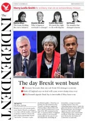 The Independent () Newspaper Front Page for 29 November 2018