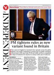 The Independent () Newspaper Front Page for 29 November 2021