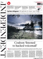 The Independent () Newspaper Front Page for 29 January 2014