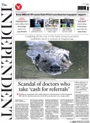 The Independent () Newspaper Front Page for 29 January 2015