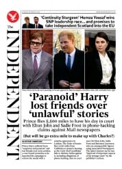 The Independent () Newspaper Front Page for 29 March 2023