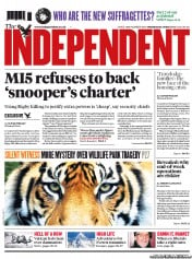 The Independent () Newspaper Front Page for 29 May 2013