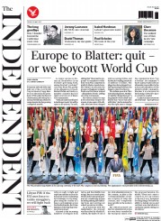 The Independent () Newspaper Front Page for 29 May 2015