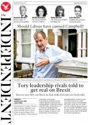 The Independent () Newspaper Front Page for 29 May 2019