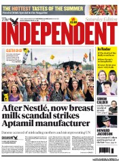The Independent () Newspaper Front Page for 29 June 2013