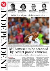 The Independent () Newspaper Front Page for 29 June 2018