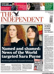 The Independent () Newspaper Front Page for 29 July 2011