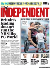 The Independent () Newspaper Front Page for 29 July 2013