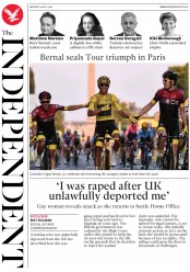 The Independent () Newspaper Front Page for 29 July 2019