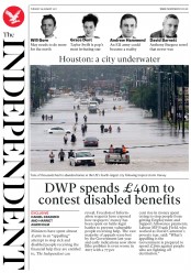 The Independent () Newspaper Front Page for 29 August 2017