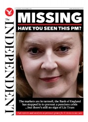 The Independent () Newspaper Front Page for 29 September 2022