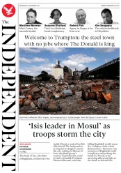 The Independent () Newspaper Front Page for 2 November 2016