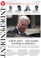The Independent () Newspaper Front Page for 2 November 2017