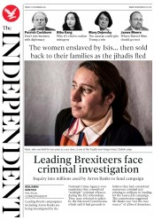 The Independent () Newspaper Front Page for 2 November 2018