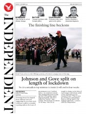 The Independent () Newspaper Front Page for 2 November 2020