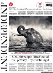 The Independent () Newspaper Front Page for 2 December 2013