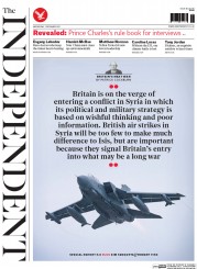 The Independent () Newspaper Front Page for 2 December 2015