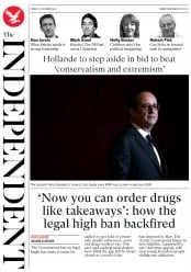 The Independent () Newspaper Front Page for 2 December 2016