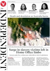 The Independent () Newspaper Front Page for 2 January 2020