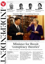 The Independent () Newspaper Front Page for 2 February 2018
