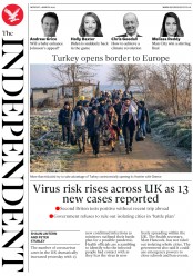 The Independent () Newspaper Front Page for 2 March 2020