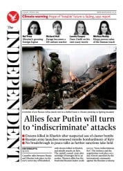 The Independent () Newspaper Front Page for 2 March 2022