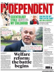 The Independent () Newspaper Front Page for 2 April 2013