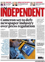 The Independent () Newspaper Front Page for 2 May 2013