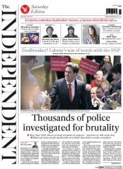 The Independent () Newspaper Front Page for 2 May 2015