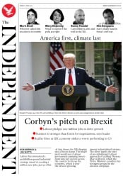 The Independent () Newspaper Front Page for 2 June 2017