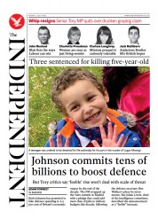 The Independent () Newspaper Front Page for 2 July 2022