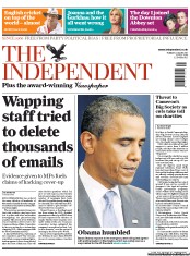 The Independent () Newspaper Front Page for 2 August 2011