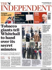 The Independent () Newspaper Front Page for 2 September 2011