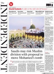 The Independent () Newspaper Front Page for 2 September 2014