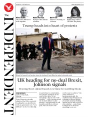 The Independent () Newspaper Front Page for 2 September 2020