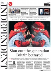 The Independent () Newspaper Front Page for 30 October 2015