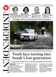 The Independent () Newspaper Front Page for 30 October 2021