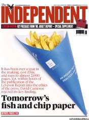 The Independent () Newspaper Front Page for 30 November 2012