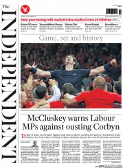 The Independent () Newspaper Front Page for 30 November 2015