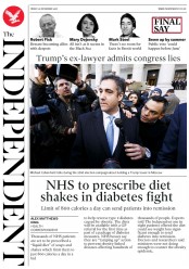 The Independent () Newspaper Front Page for 30 November 2018