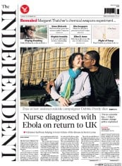 The Independent () Newspaper Front Page for 30 December 2014