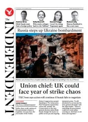 The Independent () Newspaper Front Page for 30 December 2022